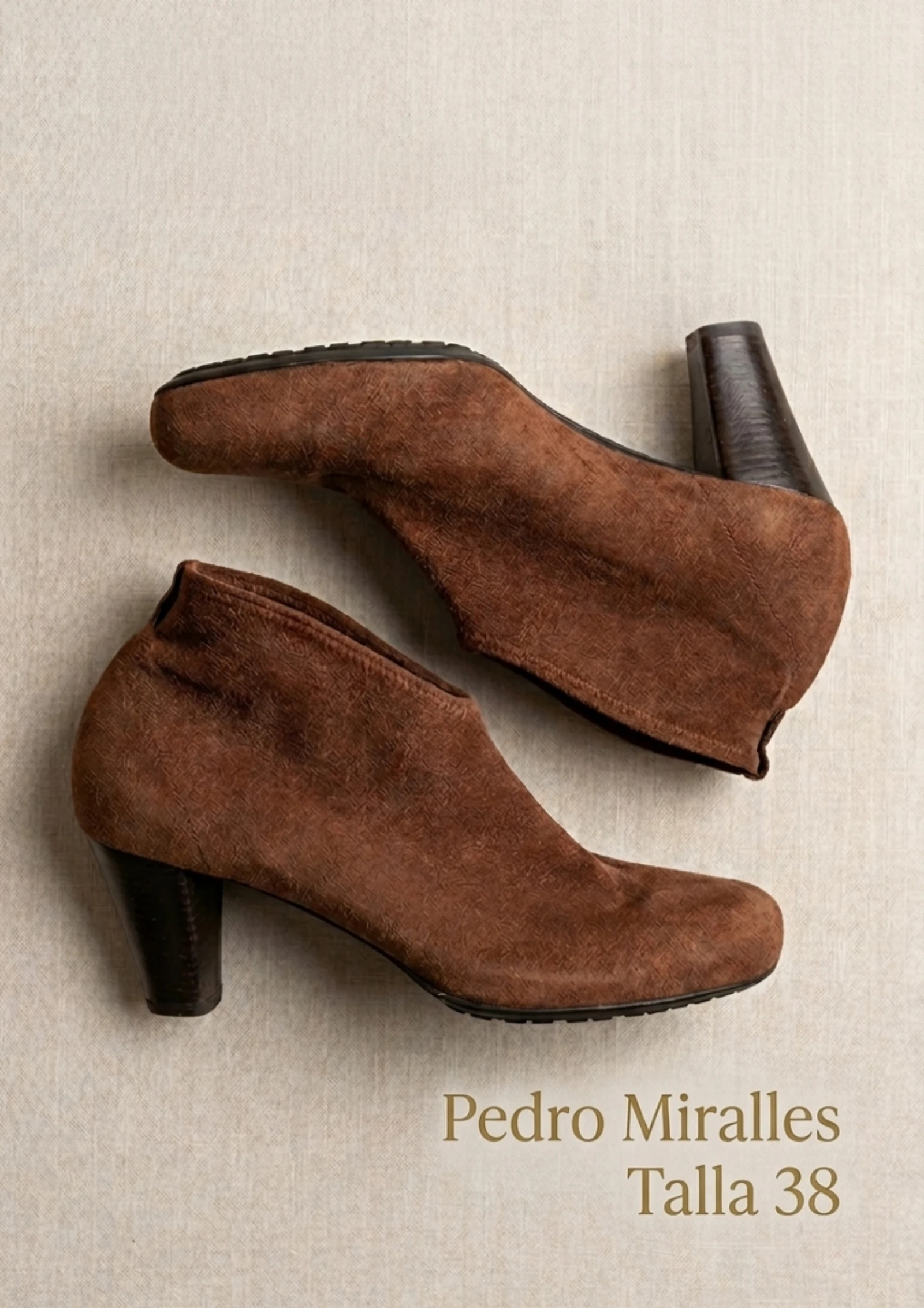 Botines de ante con tacón Pedro Miralles Talla 38